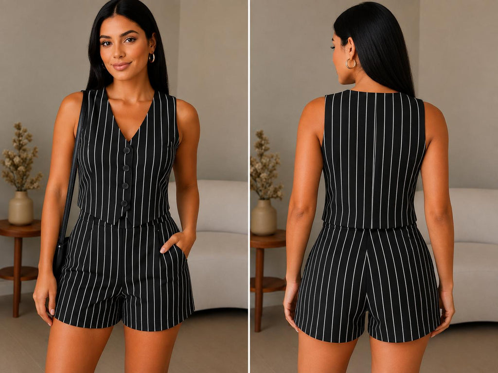 Conjunto Colete e Shorts em Alfaiataria
Conjunto Colete e Shorts
Conjunto Colete Alfaiataria
Conjunto Colete