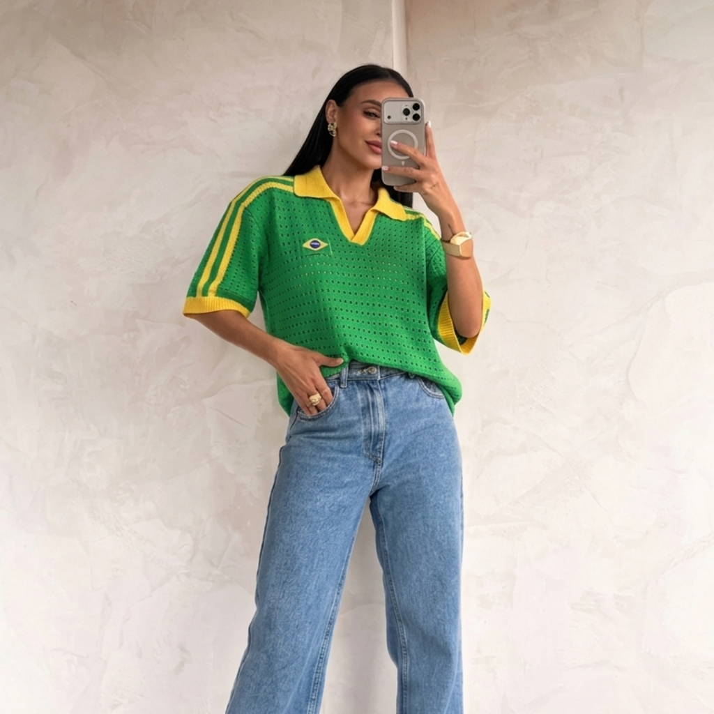 Blusa Tricot Serena Verde | Amarelo