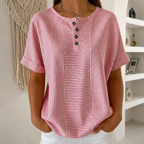 (Compre 1 Leve 2) Blusa Euddora™ Com Listras Delicadas e Botões Frontais