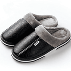 Pantufa de Couro Ortopédica com Forro Peluciado Antiodor