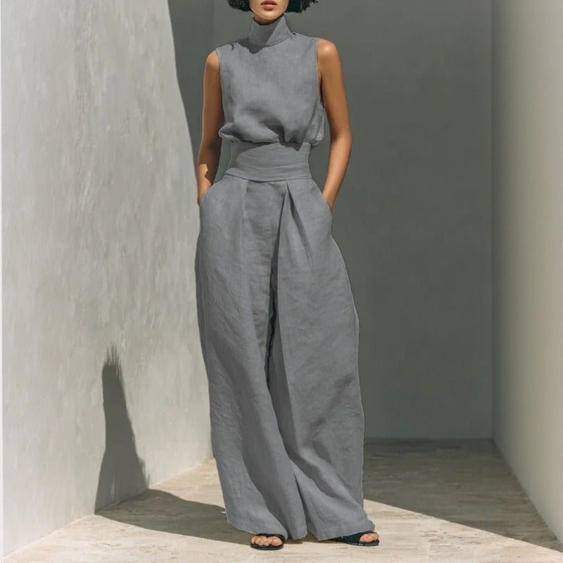 Conjunto Lysenne em Linho de Algodão com Gola Alta Drapeada e Pantalona Ampla
Conjunto Lysenne em Linho de Algodão com Gola Alta
Conjunto Lysenne em Linho de Algodão
Conjunto Lysenne
