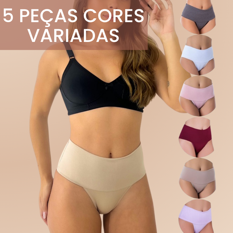 Kit 5 Calcinhas Shape Turbo Zero Barriga